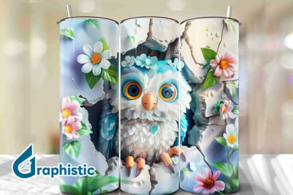 Baby Owl Break Through Tumbler Wrap 30 Graphics & Backgrounds