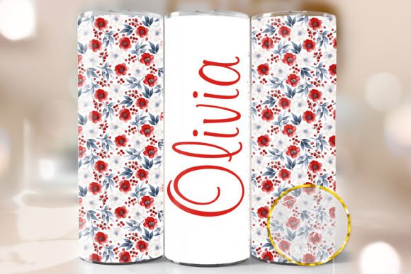 Custom Name Tumbler Wrap Floral Design: Graphics for Crafts
