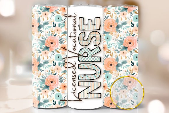 Floral LVN Tumbler Graphics for Crafts