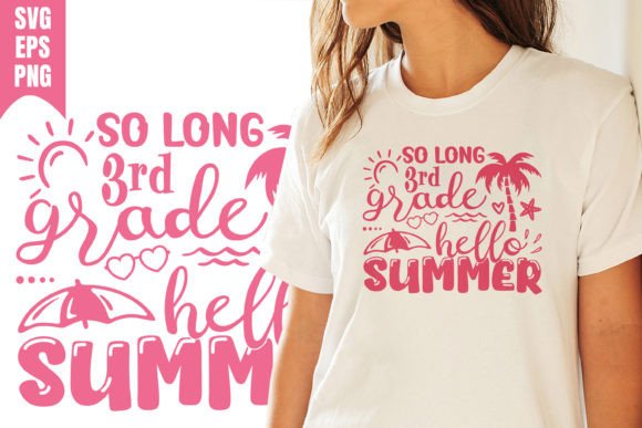 Hello Summer 3rd Grade Tropical SVG Graphics