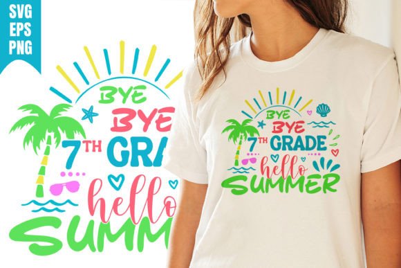 Hello Summer 7th Grade SVG: Graphics for T-Shirt Designs