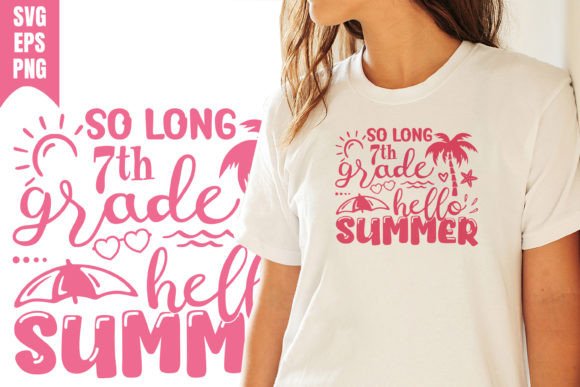 Hello Summer 7th Grade Tropical SVG: Graphics for T-Shirt Designs