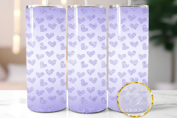 Light Purple Glitter Hearts Tumbler Wrap: Graphics for Crafts & Brand Moments
