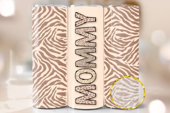 Mommy Animal Print Skinny Tumbler Wrap: Graphics for Crafts