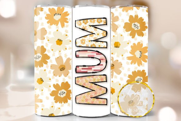 Mum Floral Tumbler Wrap Mothers Day PNG