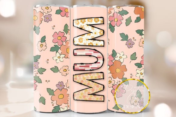 Mum Mothers Day Skinny Tumbler Wrap PNG for Crafts & Graphics