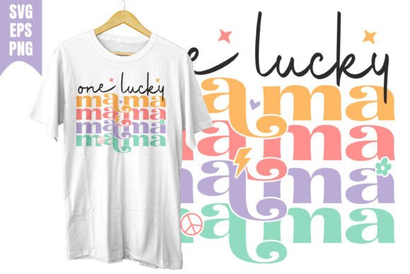 One Lucky Mama Love SVG Retro Groovy