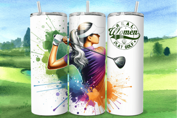 Real Woman Play Golf Tumbler Wrap: Graphics for Authentic Tumbler Wraps