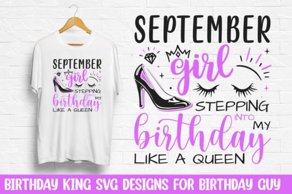 September Girl Birthday Queen Design SVG
