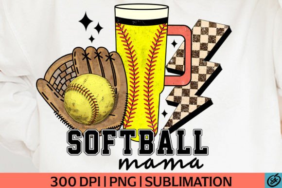 Softball Mama Gloves Tumbler Graphics for T-Shirt Designs