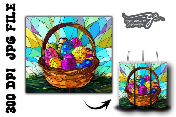 Stained Glass Easter Egg Tumbler Wrap 22 Graphics & Backgrounds