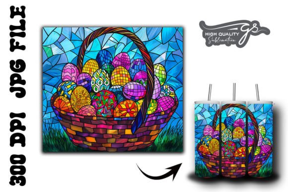 Stained Glass Easter Egg Tumbler Wrap 30 Graphics & Backgrounds