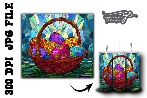 Stained Glass Easter Egg Tumbler Wrap 31 Graphics & Backgrounds