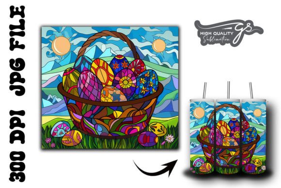 Stained Glass Easter Egg Tumbler Wrap 36 Graphics & Backgrounds