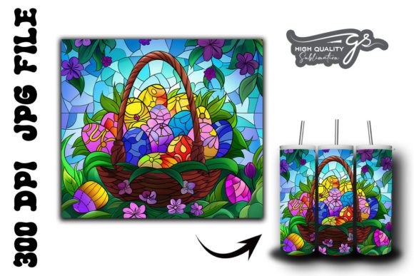 Stained Glass Easter Egg Tumbler Wrap 38 Graphics & Backgrounds