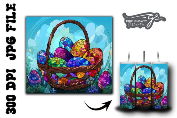 Stained Glass Easter Egg Tumbler Wrap 39